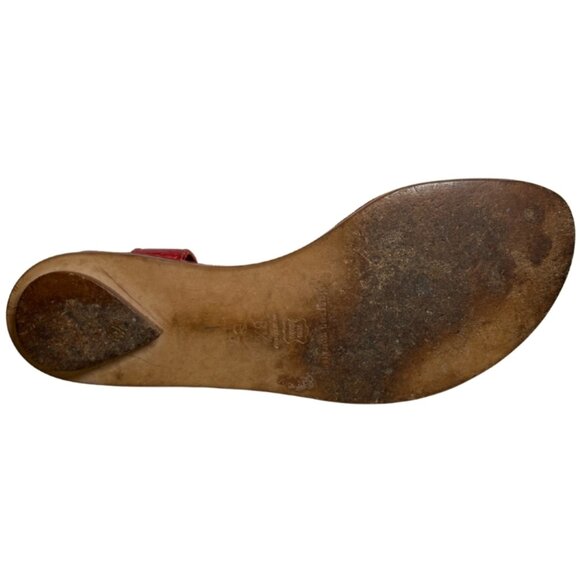 Sigerson Morrison Red Beaded Leather Sandals – Size 8.5 - Picture 7 of 13